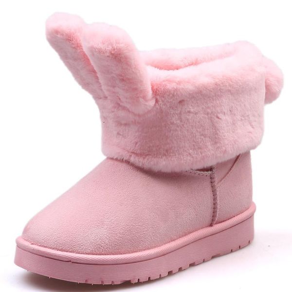 

boots snow star ears design winter flat bottom warm cotton women, Black