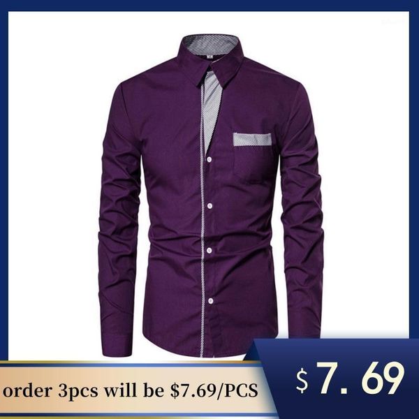 

men's casual shirts fad spring slim fit mens dress long sleeve business social shirt men patchwork camisas hombre, White;black