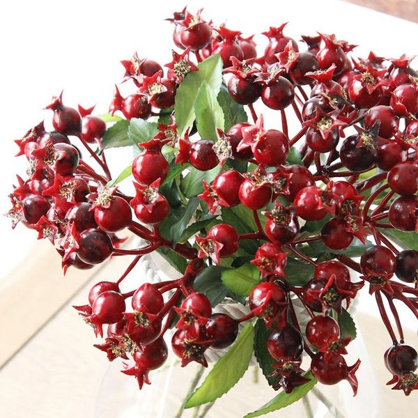 

decorative flowers & wreaths artificial berry blueberry plant silk fruit pomegranate decoration flower fake leaf wedding home party