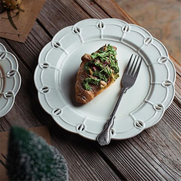 

dishes & plates nordic relief ceramic steak home restaurant dish fruit dessert plate pasta salad dinnerware
