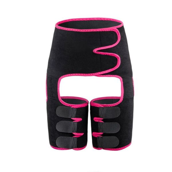 

waist support adjustable siamese girdling leg strap hip lifting belt sudden sweat slimming movement adjustab wheel up explosions fitness, Black;gray