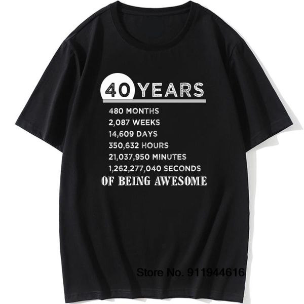 

men's t-shirts vintage 40th birthday t-shirt 40 years old of being awesome anniversary t shirt gift idea cotton dad boyfriend present, White;black