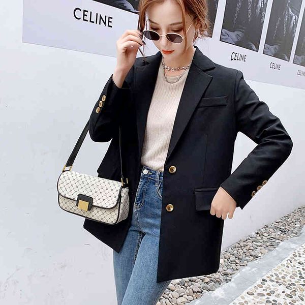 

suits women black blazers fashion lady office work jacket long white sleeve femme blazer x3pi, White;black