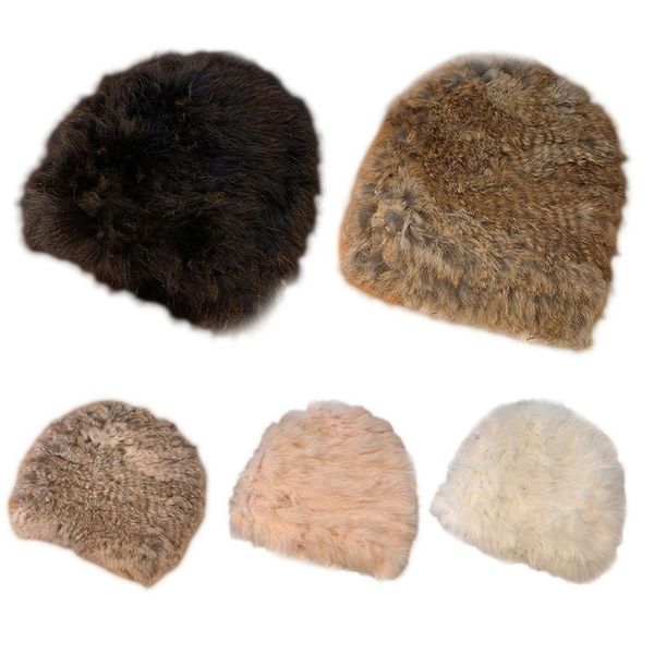 

beanie/skull caps 67jf kawaii fur hat vintage warm plush ear protection female fall winter, Blue;gray