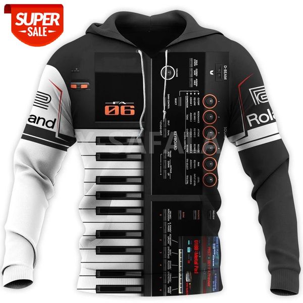 

piano keyboard music musical trument 3d print hoodie man women harajuku outwear zipper pullover sweatshirt casual unisex-5 #xl4w, Black
