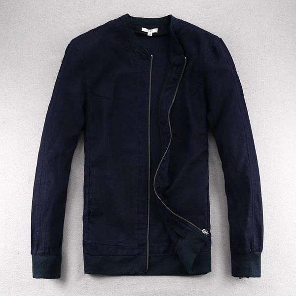 

men's jackets 100% linen men spring brand jacket long casual for fashion business mens loose jaqueta chaqueta, Black;brown