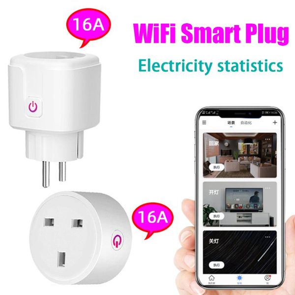 

smart power plugs led light adaptor wifi plug energy monitor home appliance app remote voice control timer socket wireless memory 16a