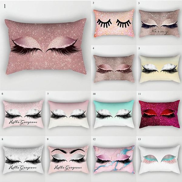 

pillow case marble eye lash decorative throw cushion cover home decor wedding christmas decoration geometric pink pillowcase