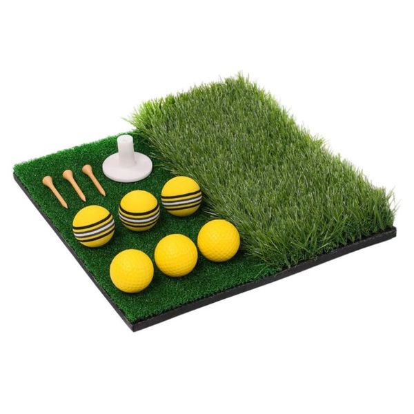 

golf training aids practice mat set two-color non-slip durable accessories balls