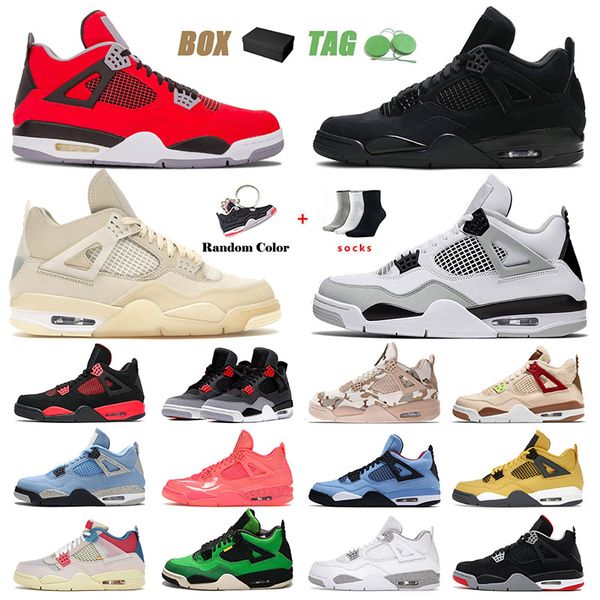 

mens jumpman 4 iv basketball shoes black cat 4s military university blue toro men women designer sports sneakers trainers
