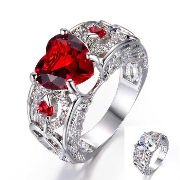 

wedding rings fashionable gold color heart ring angel wing engagement jewelry size 6-11, Slivery;golden
