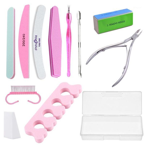 

nail art tools files buffer cuticle pushers scissors sponge toe separatorsbrushes equipment storage box diy kits1