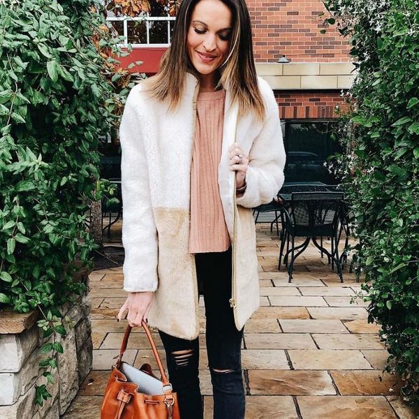 

women's jackets women long sleeve knitted fluffy cardigan sweater pocket outwear coat jacket, Black;brown