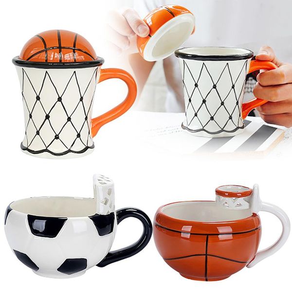 

mugs 1pc creative basketball football tea cup cartoon mug ceramic coffee breakfast water lovely gift drinking