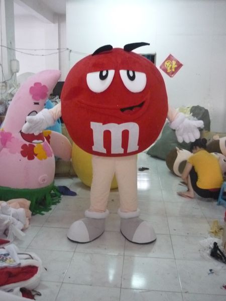 

mascot costumes eva material red yellow chocolate m beans mascot costume candy cartoon apparel advertisement halloween dress