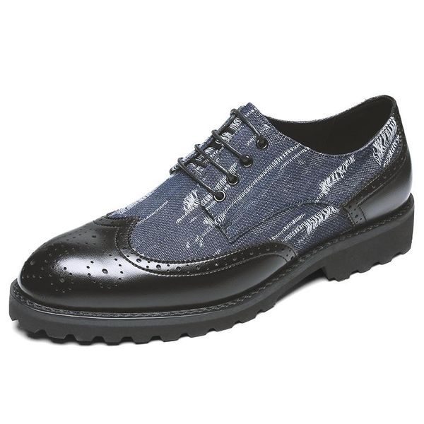 

dress shoes yomior 2021 spring summer vintage men formal casual canvas leather business loafers lace-up wedding oxfords black