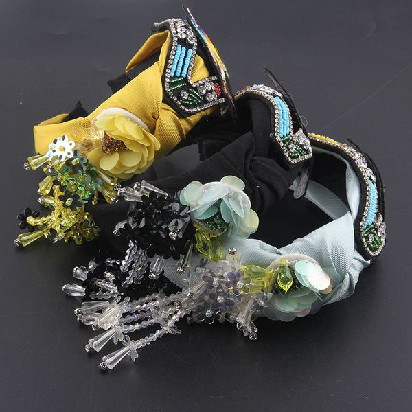 

fashion idyllic style inlaid rhinestone bird crystal fringed flower headbands ladies street headwear, Silver