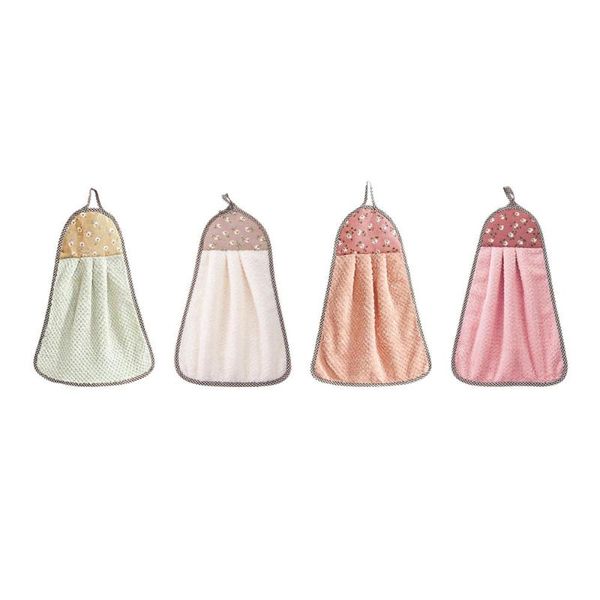 

towel 4pcs hanging towels soft suction water thickening velvet kitchen rag thick absorbent bathroom supplies