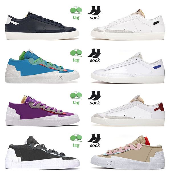 

authentic blazer 77 low casual shoes kaws neptune blue reed purple dusk iron grey midnight navy pastel outdoor trainers sneakers eur 36-45, Black