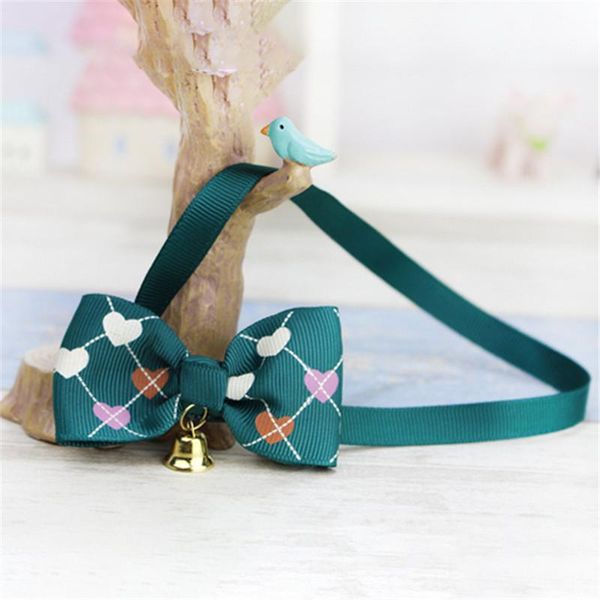 

dog apparel lovely collar bell fabric puppy pet bow tie heart bells butterfly jewelry adjustable cat 1piece