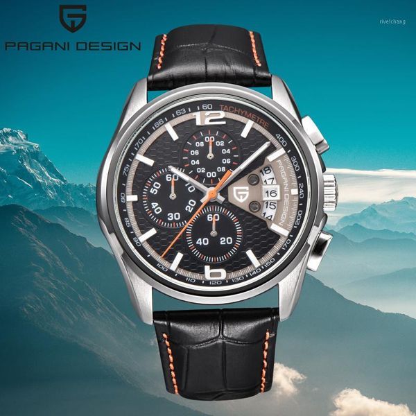 

multi-function quartz men's chronograph sports watch diving 30m casual relogio masculino wristwatches, Slivery;brown