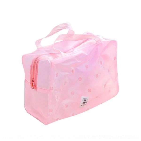 

iUzF travel hand washing women's make-up large capacity bath waterproof thickened broken flower transparent storage bags bathtub storage ba