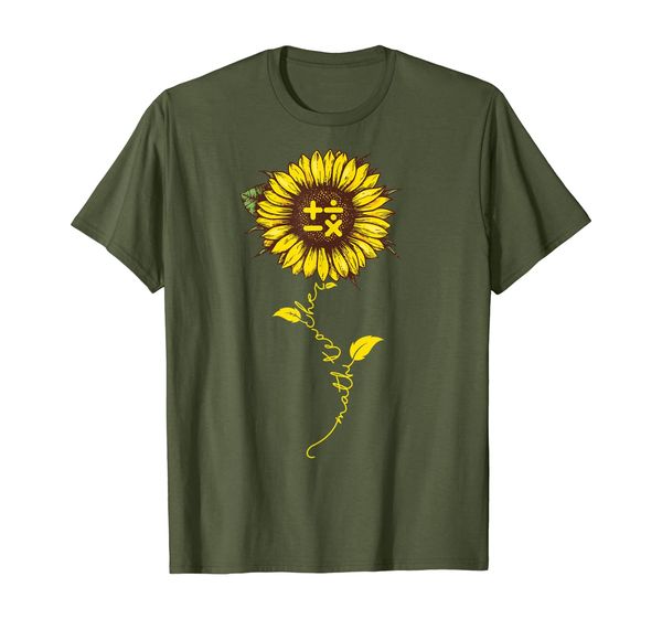 

math teacher back to school hippie sunflower tshirt, White;black