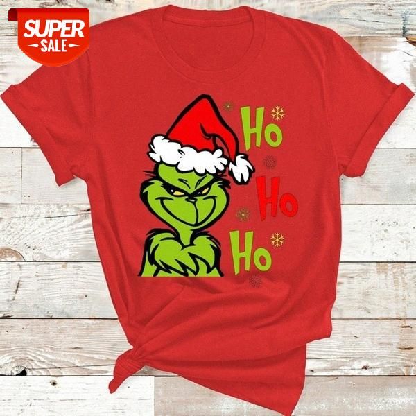 

christmas short-sleeved geek green fur monster print t-shirt #qd7l, White