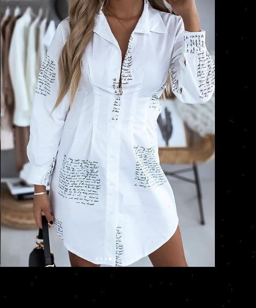 

casual plus size pockets womens blouses summer long sleeve v neck loose party dress elegant fashion print top, White