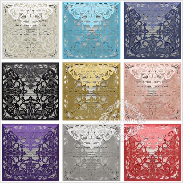 

greeting cards 50 * laser cut out personalized customized wedding invitations with inserts & envelopes for baby shower / sweet sixteen