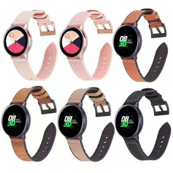 

watch bands fashion silicone+leather strap for samsung galaxy active 2 1 band 40mm/44mm/42mm/46mm/gear s3 bracelet 22/20mm wrist belt, Black;brown