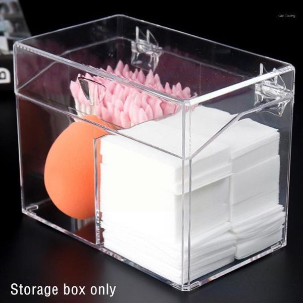 

storage bottles & jars acrylic cotton swab holder box portable transparent container cosmetic makeup organizer jewelry cas f9g4