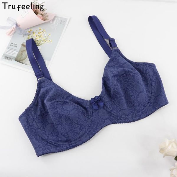 

bras trufeeling plus size bralette underwire non-foam lounge bra unlined big for women print lingerie d dd e ddd f full cup, Red;black