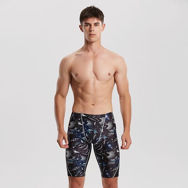

sport quick dry swimming shorts men swimwear print patchwork tight swim trunks boys beach boxers pants men's