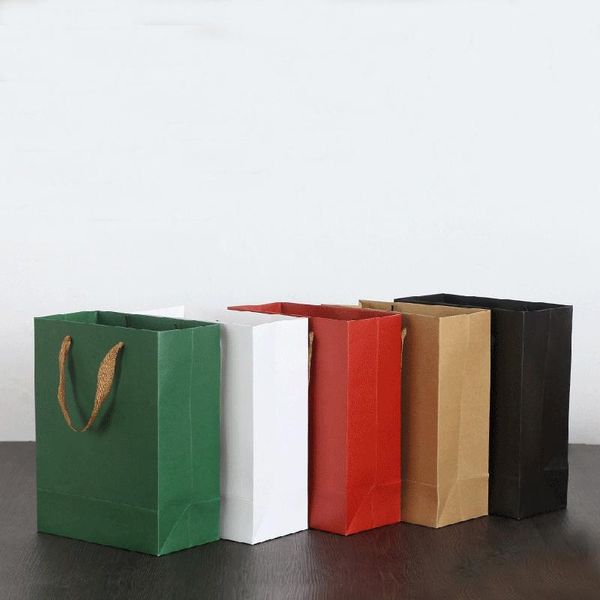 

kraft paper portable gift bags party wedding supplies wrapping take out packing birthday favor bag 10pcs wrap