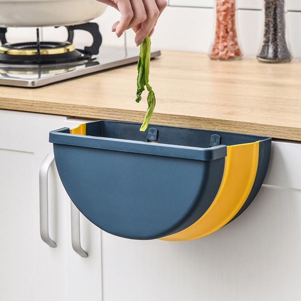 

waste bins semi circle foldable kitchen garbage bin wall mounted trash can for car bathroom toilet storage bucket
