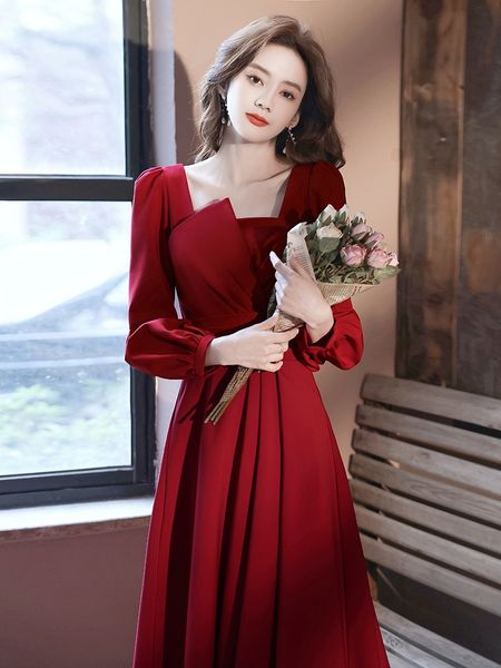 

premium hepburn french red dress dress, Black;gray