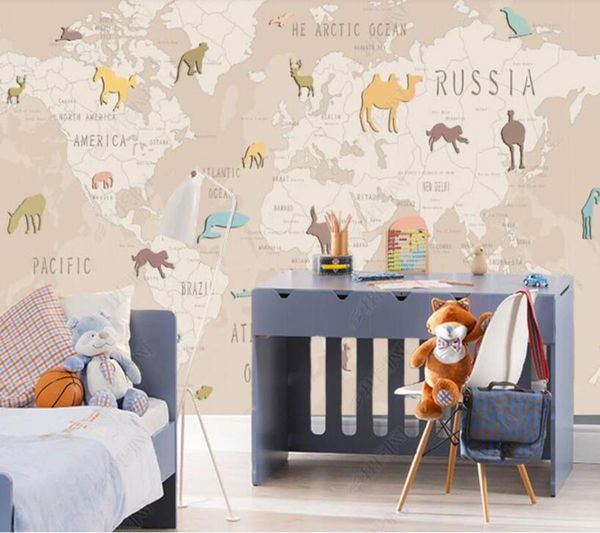 

wallpapers papel de parede hand drawn cartoon animal children's room 3d wallpaper mural,living home decor