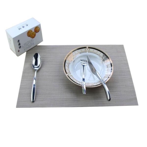 

mats & pads set of 6 heat-resistant stain resistant non-slip placemats for kitchen table washable durable pvc woven 1