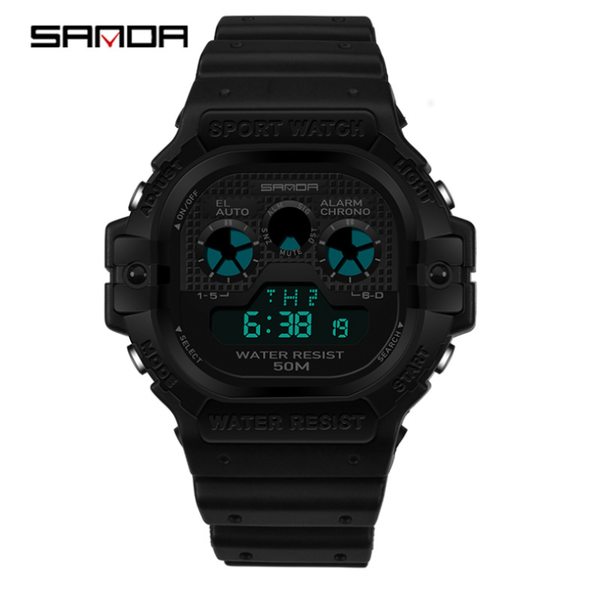 

wristwatches sanda mens sports watches dive 50m digital led military watch men fashion casual electronics relojes, Slivery;brown