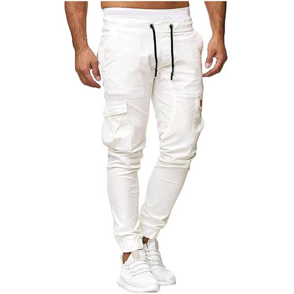 

summer commute office trousers men fashion casual short cargo sport jogger jogging long sports pants men's, Black