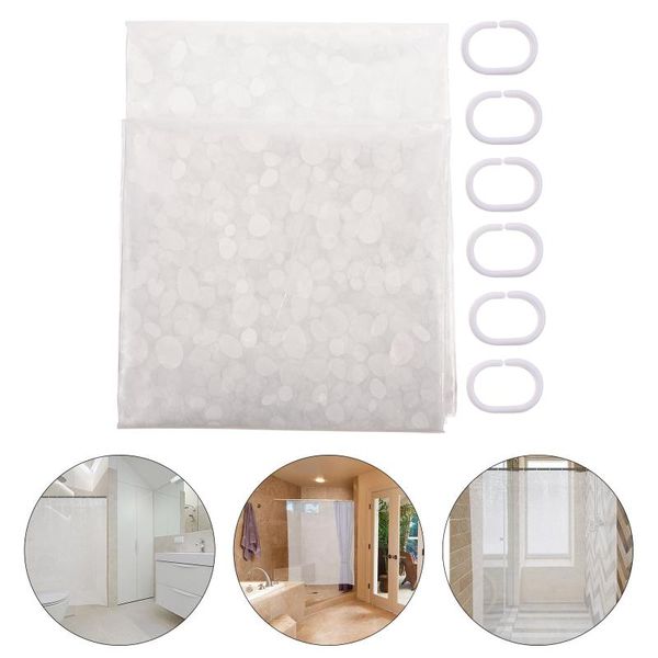 

shower curtains 1 set stylish toilet curtain bath practical hanging (translucent)