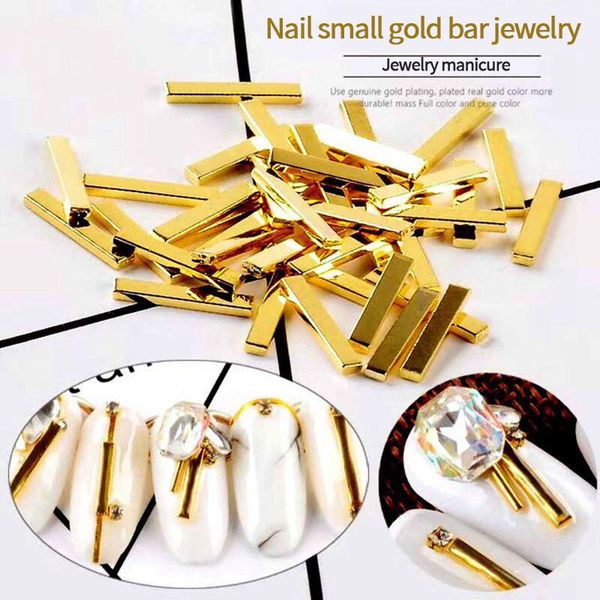

100pcs/multi gold bar metal nails japan and south korea 4 size rivet alloy 9d diy nail sticker jewelry charm art decorations, Silver;gold