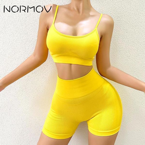

yoga outfit normov 2 pcs seamless set running tights high waist fitness pants gym leggings women sport elastic push up