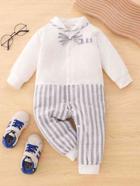 

baby vertical striped bow front shirt jumpsuit she, Blue
