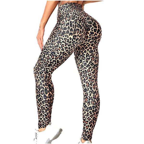 

women's leggings push up leopard women ladies bubble hip lifting exercise fitness running high waist pants workout stretch quick-drying, Black