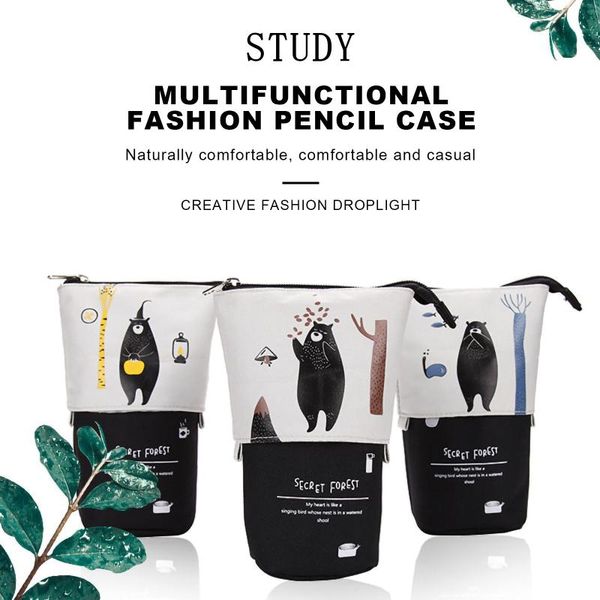 

pencil bags large flexible case fabric school supplies bag stationery gift cute box