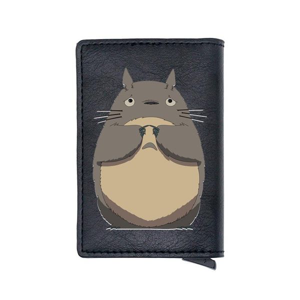 

card holders cute chinchilla design digital printing leather holder wallet men women aluminum charm mini thin purse gift, Brown;gray