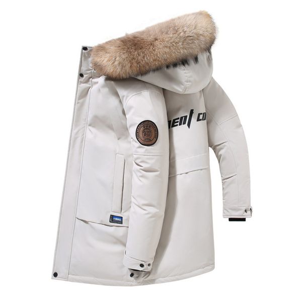 

duck down et, warm and thick hoodie, white long solid windproof double coat, winter fashion, 2021, Black