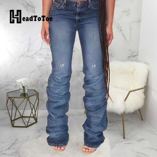 

women's jeans fashion women letter design casual, Blue